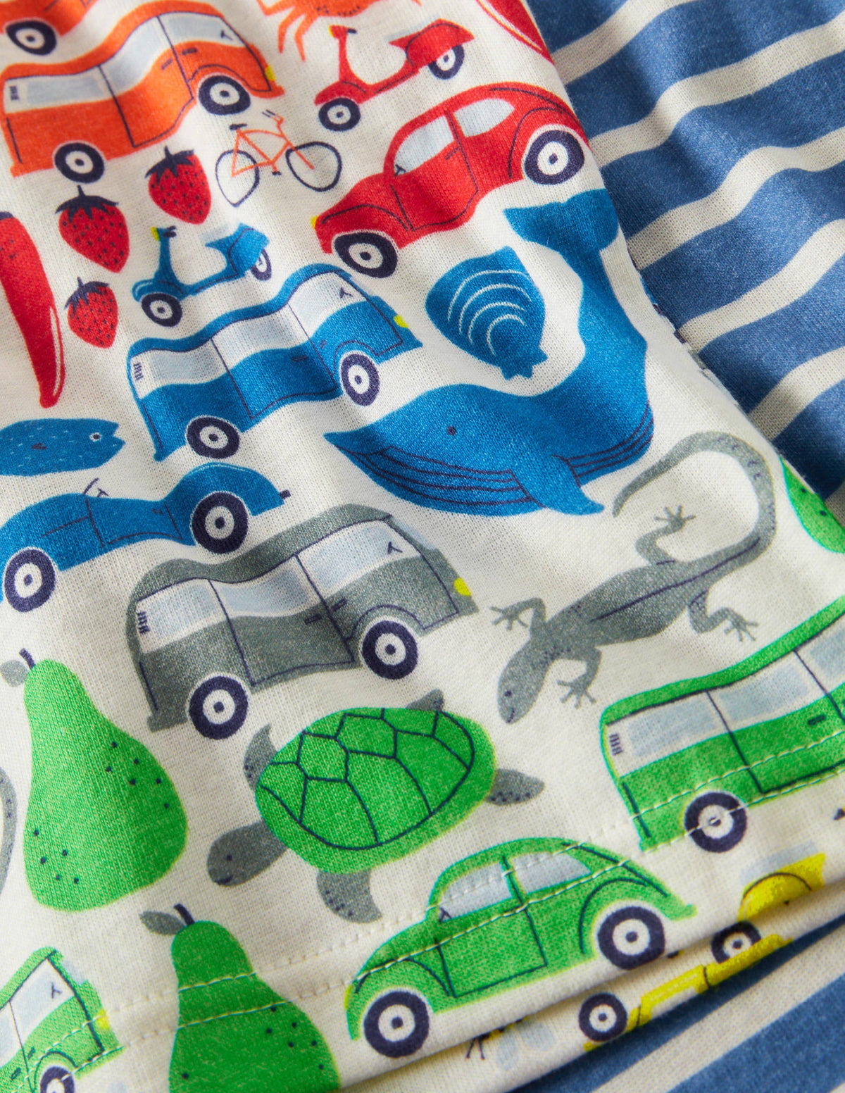 Snug Twin Pack Short Pyjamas-Ivory Rainbow Road Trip-3