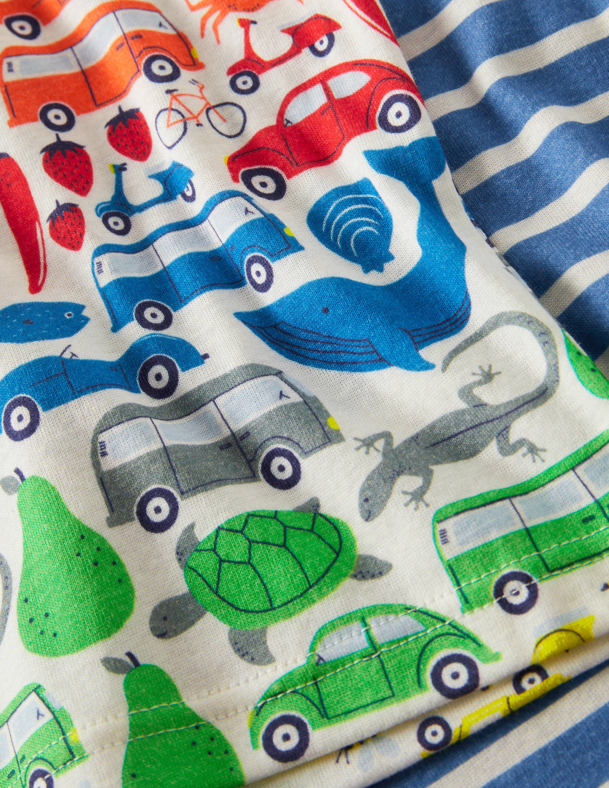Snug Twin Pack Short Pyjamas-Ivory Rainbow Road Trip - Image 3