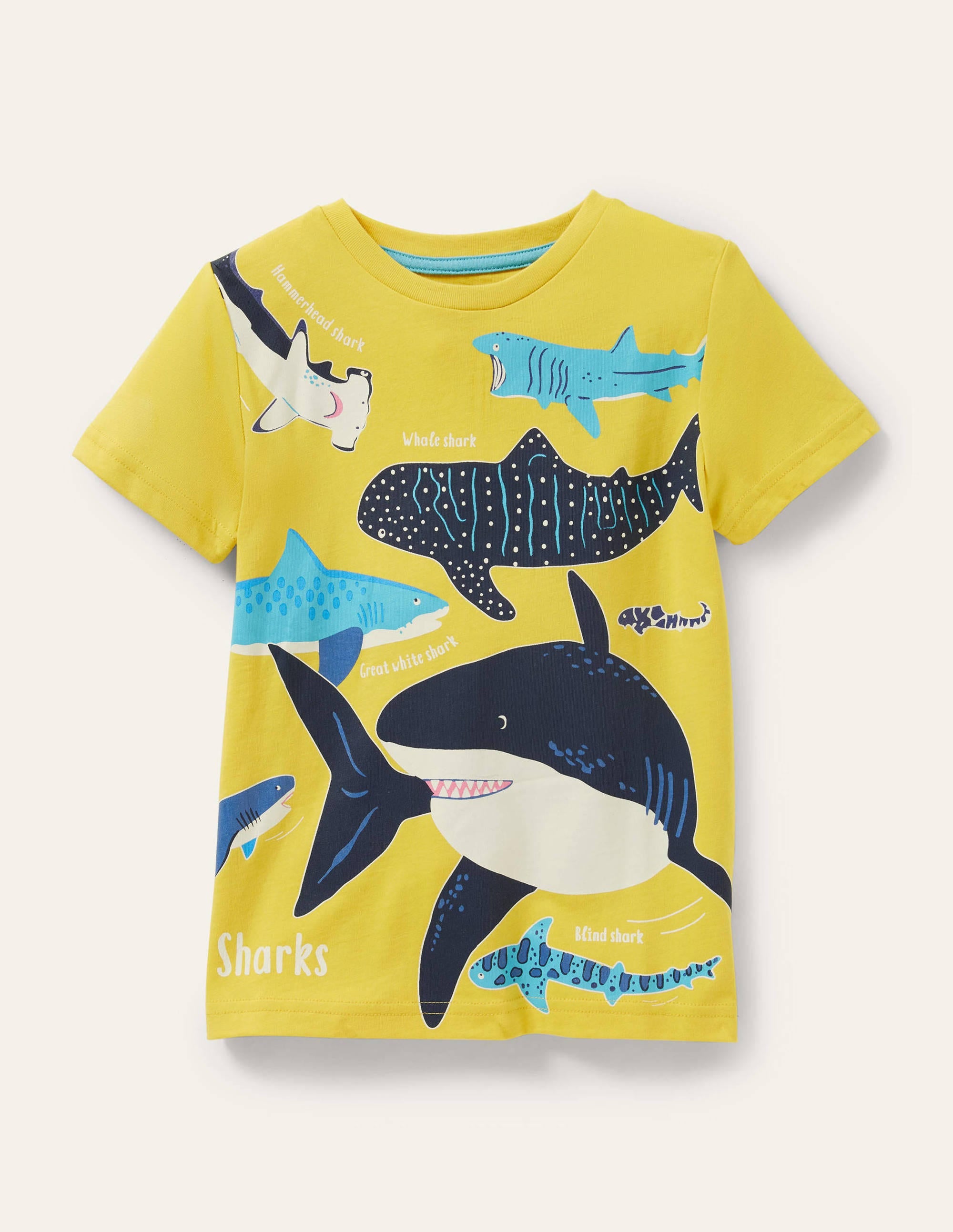 Yellow Shark Glow-in-the-Dark Sea T-Shirt-Sweetcorn Yellow Sharks - Image 1