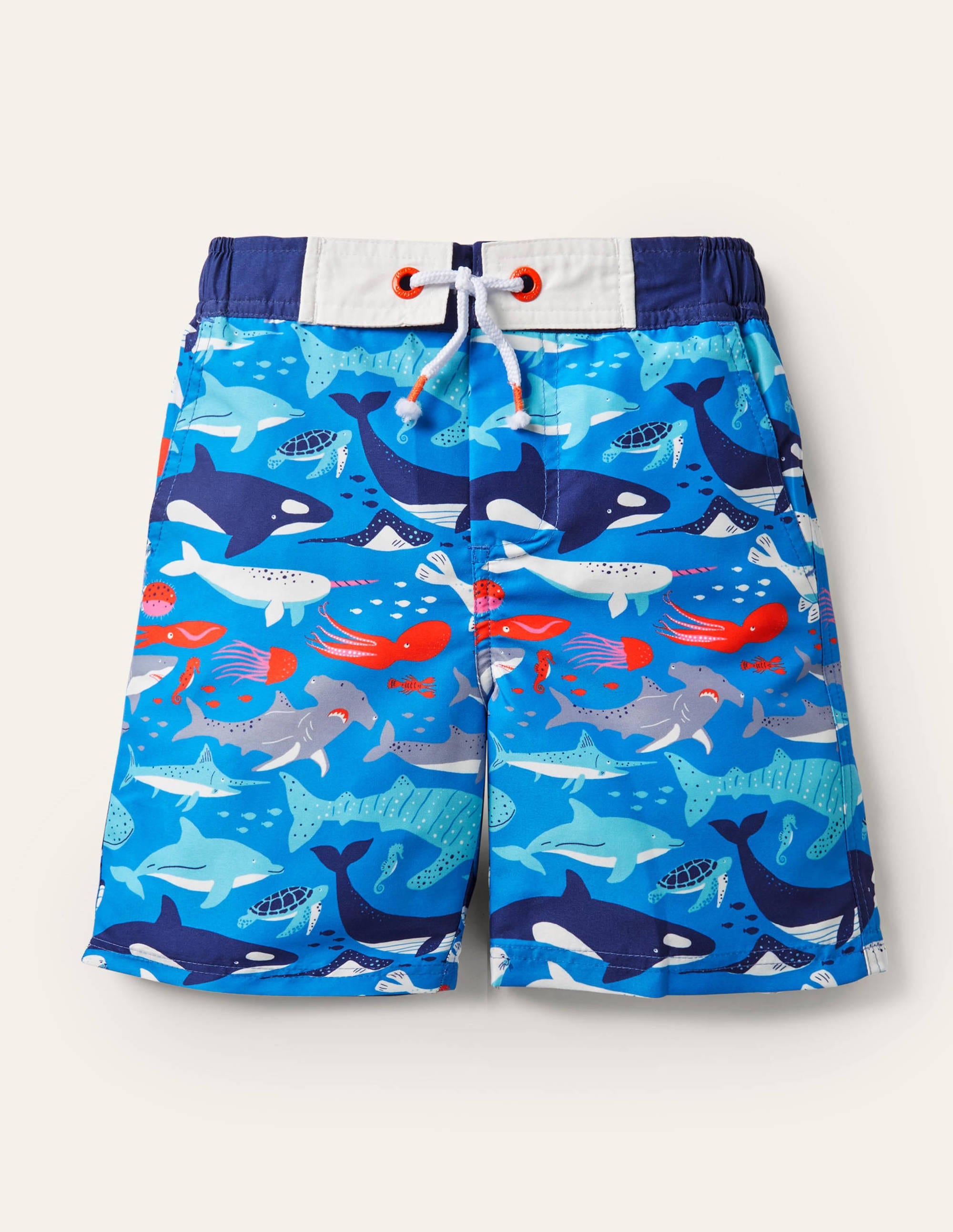 Board Shorts-Moroccan Blue Under the Sea - Image 1
