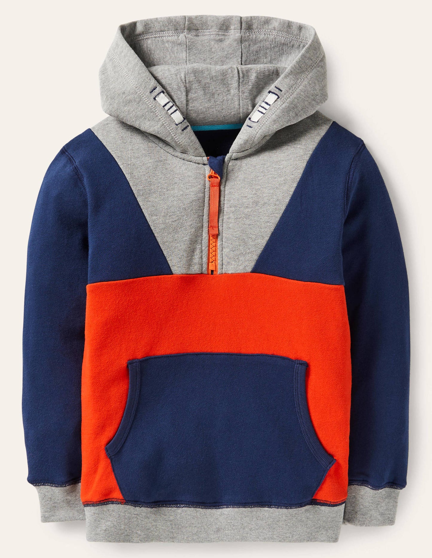 Colourblock Half-zip Hoodie-Starboard Blue