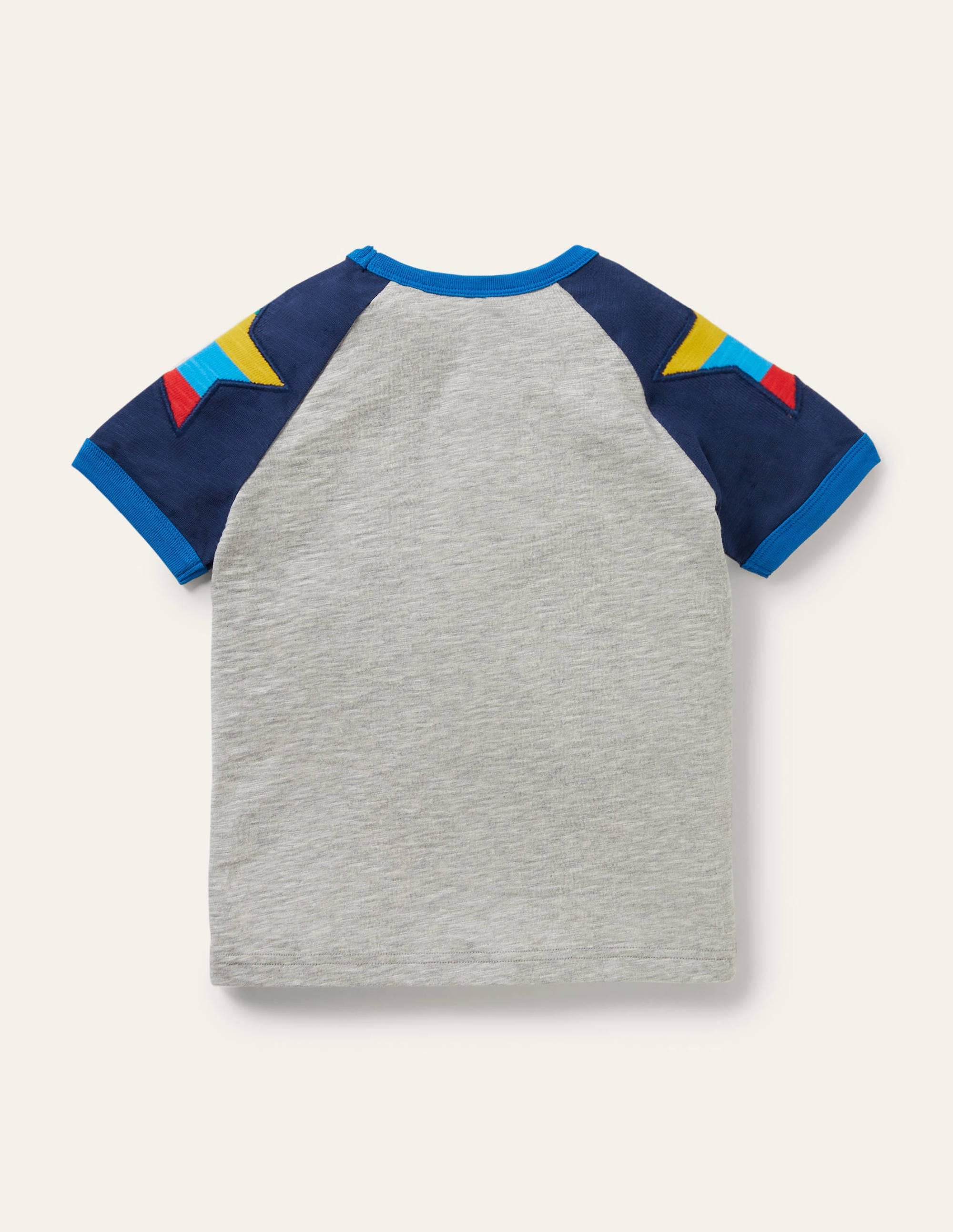 Colourblock Raglan T-shirt-Grey Marl Stars - Image 2