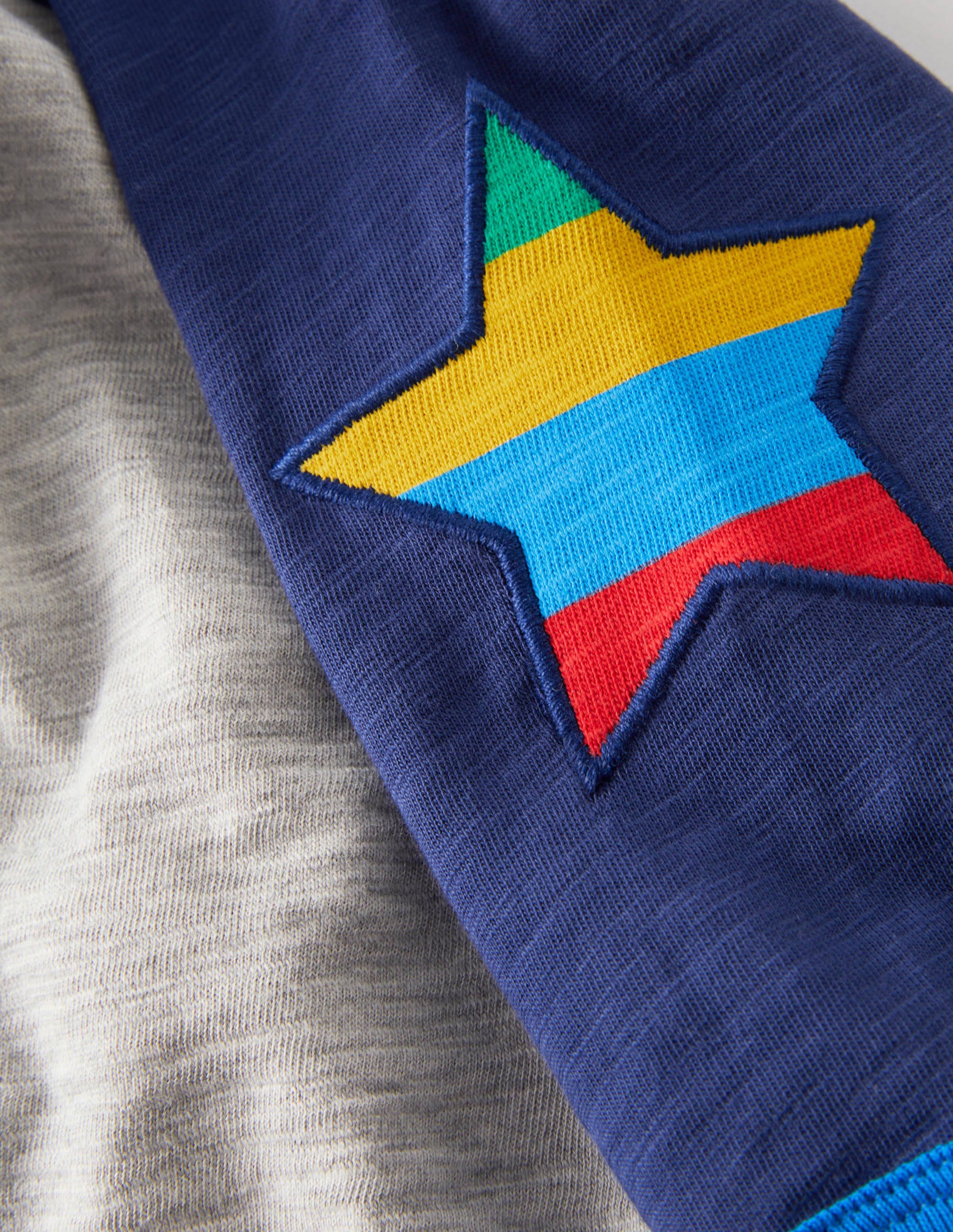 Colourblock Raglan T-shirt-Grey Marl Stars - Image 3