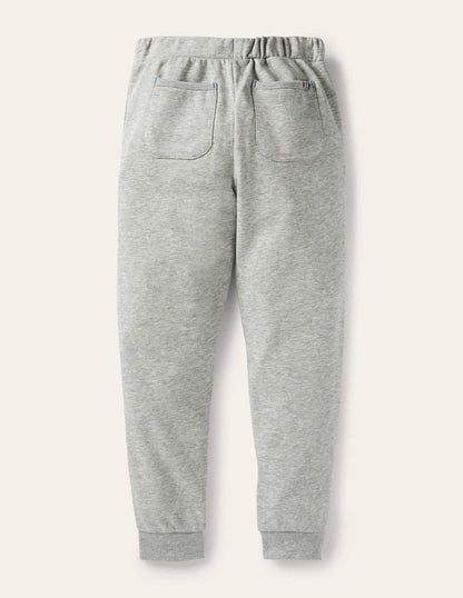 Rainbow Stripe Joggers-Grey Marl