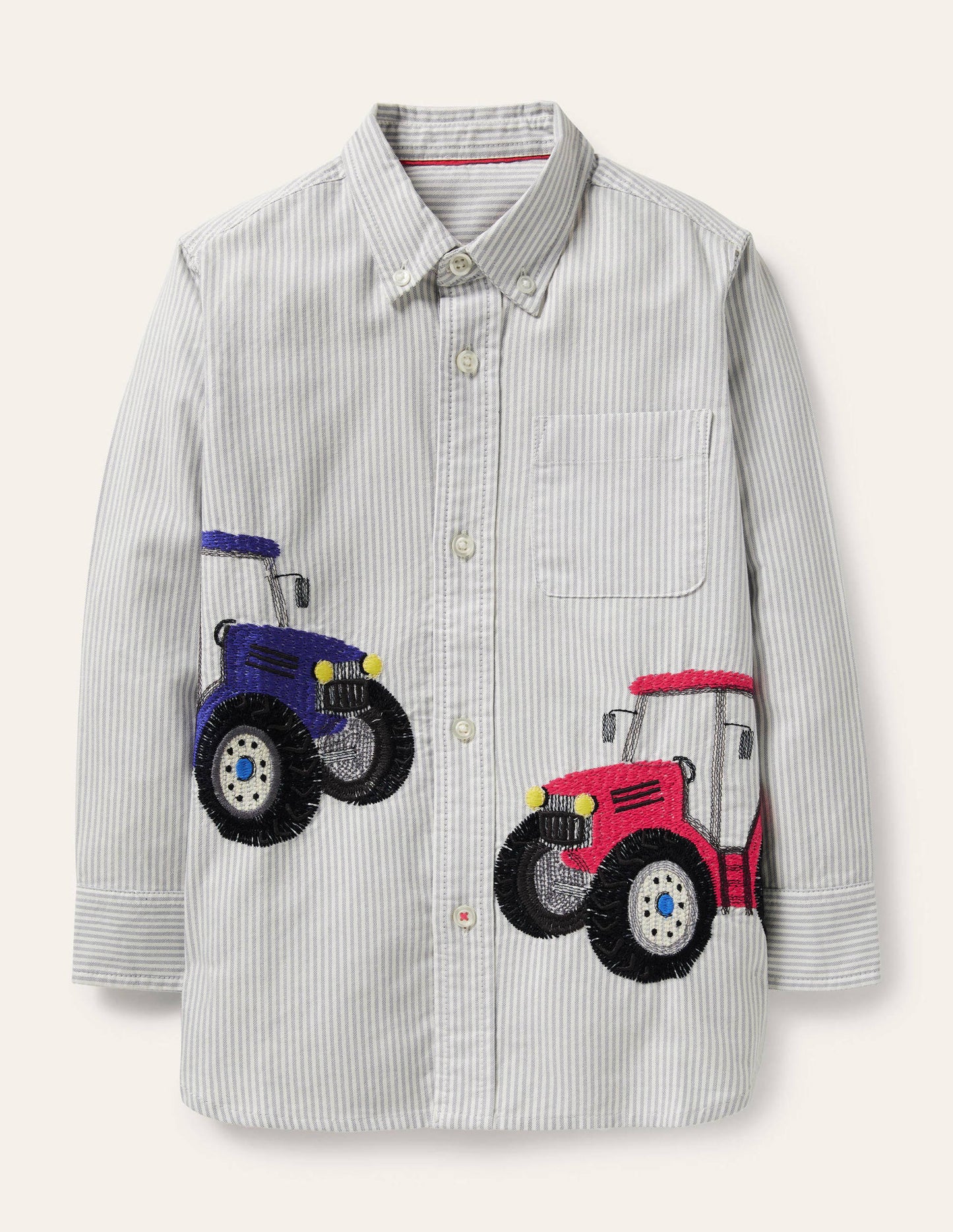 Superstitch Shirt-Ticking Blue Tractors