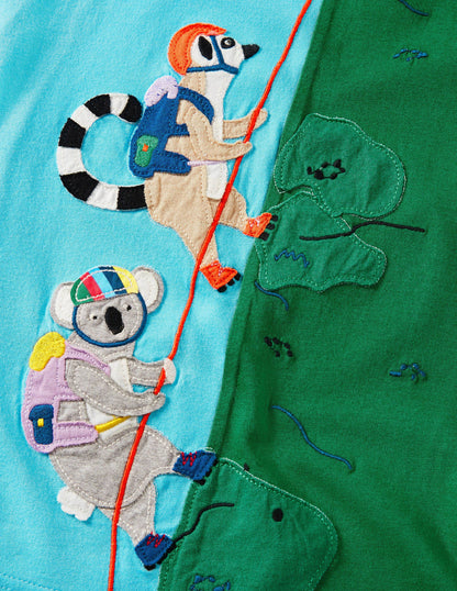 Animal Adventure T-shirt-Aqua Blue Lemurs-3