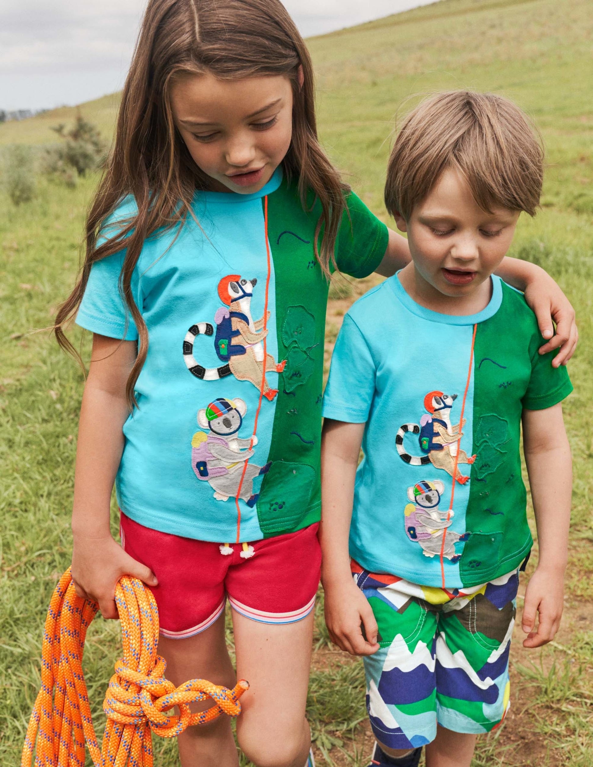 Animal Adventure T-shirt-Aqua Blue Lemurs-4