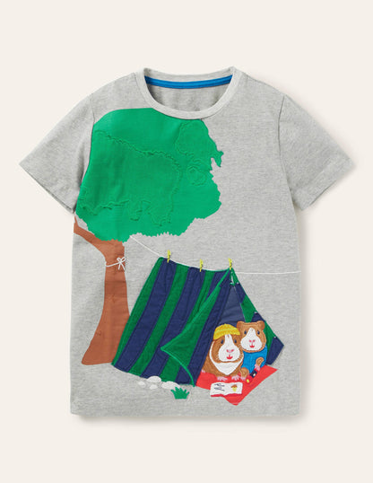 Animal Adventure T-shirt-Grey Marl Guinea Pigs-1