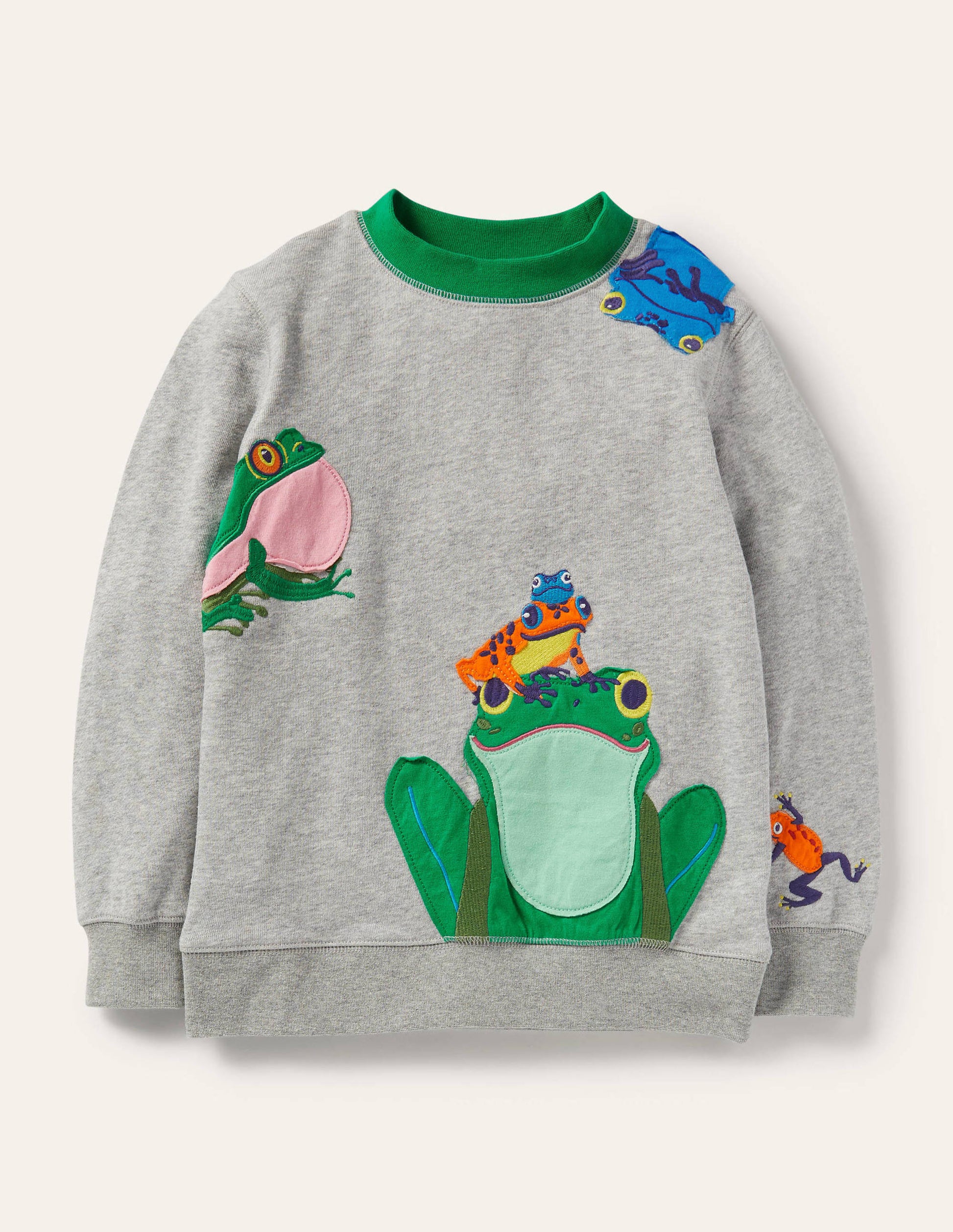 Front & Back Sweatshirt-Grey Marl Frog-1