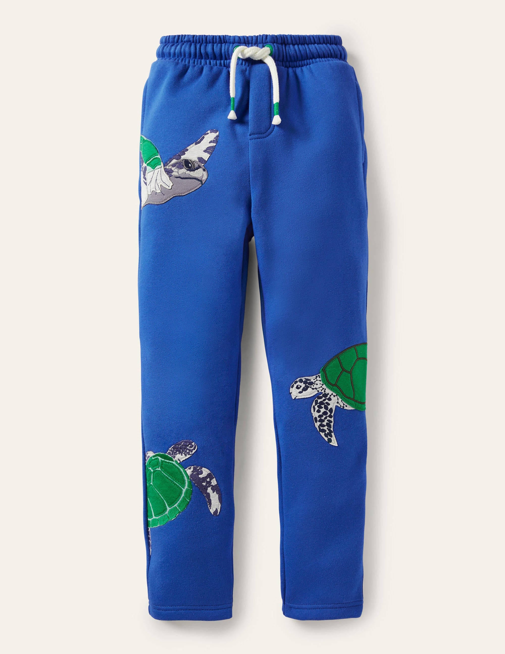 Turtle Appliqué Joggers-Brilliant Blue Turtles - Image 1