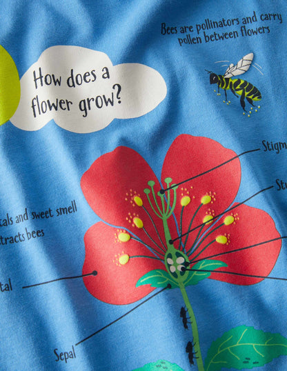 Blue Flower Educational T-shirt-Bright Bluebell Blue Flower-3
