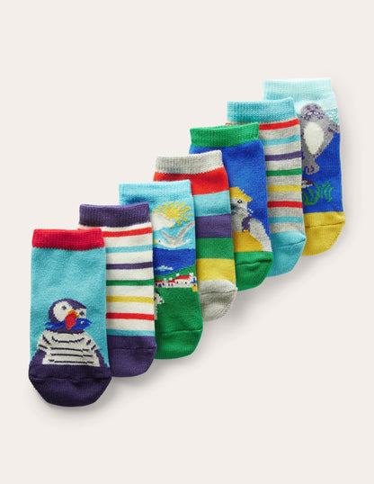 7 Pack Sock Box-Blue Sea Life Friends-1