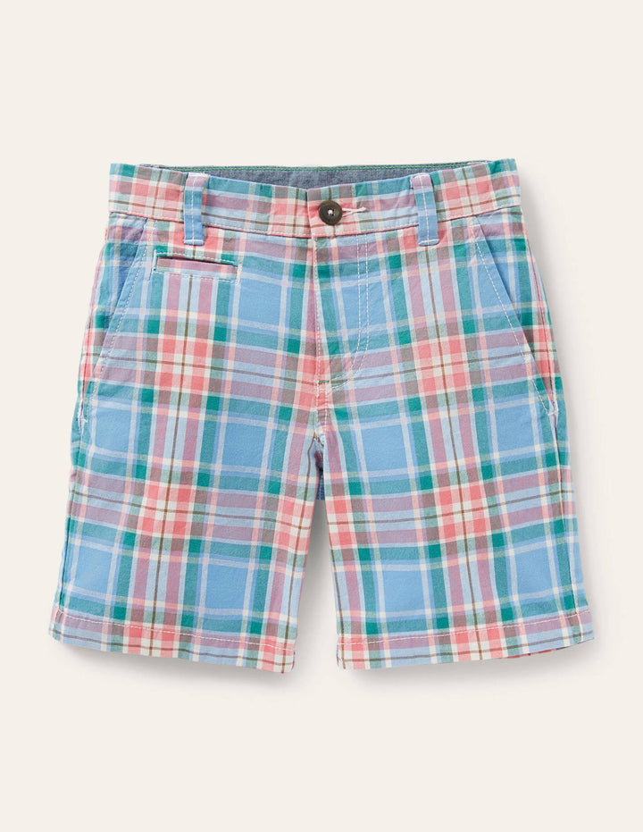 Chino Shorts-Bright Bluebell Blue Check