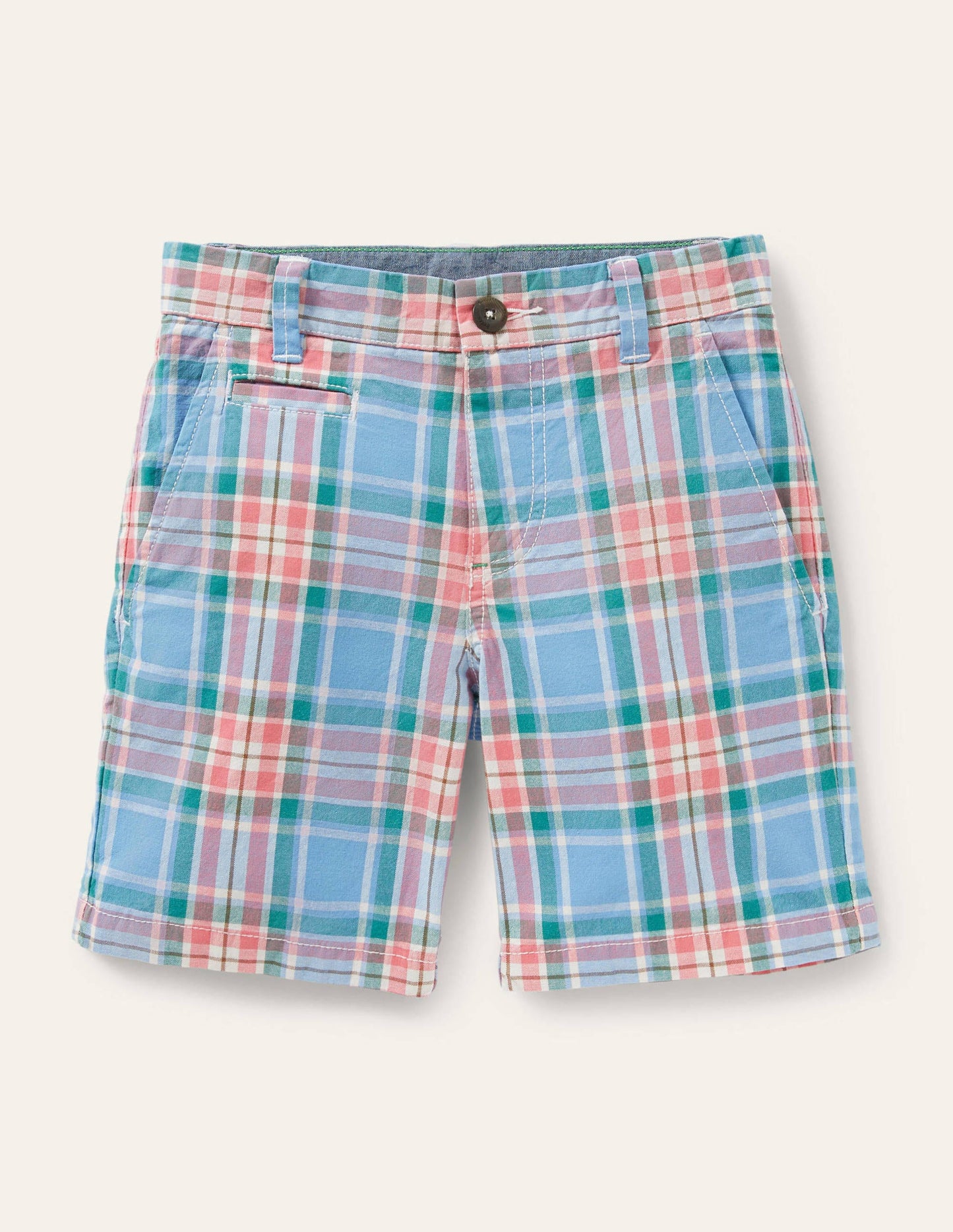 Chino Shorts-Bright Bluebell Blue Check