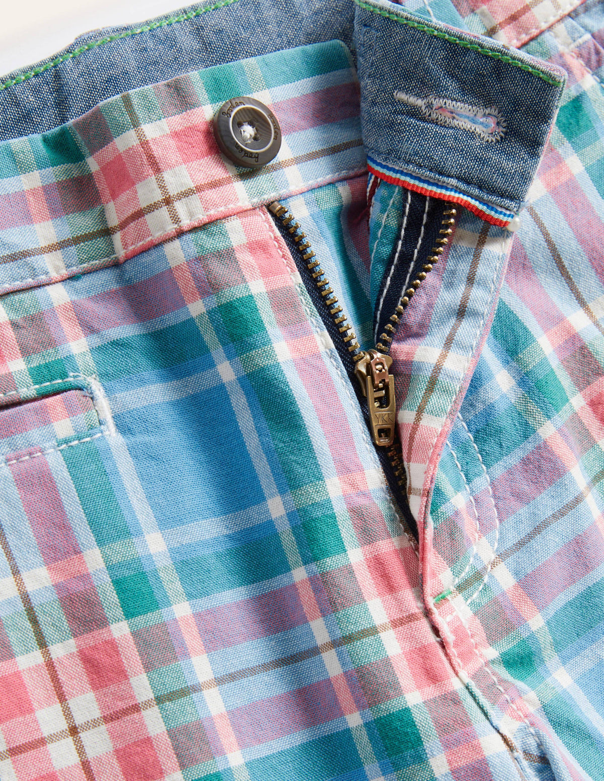 Chino Shorts-Bright Bluebell Blue Check - Image 3