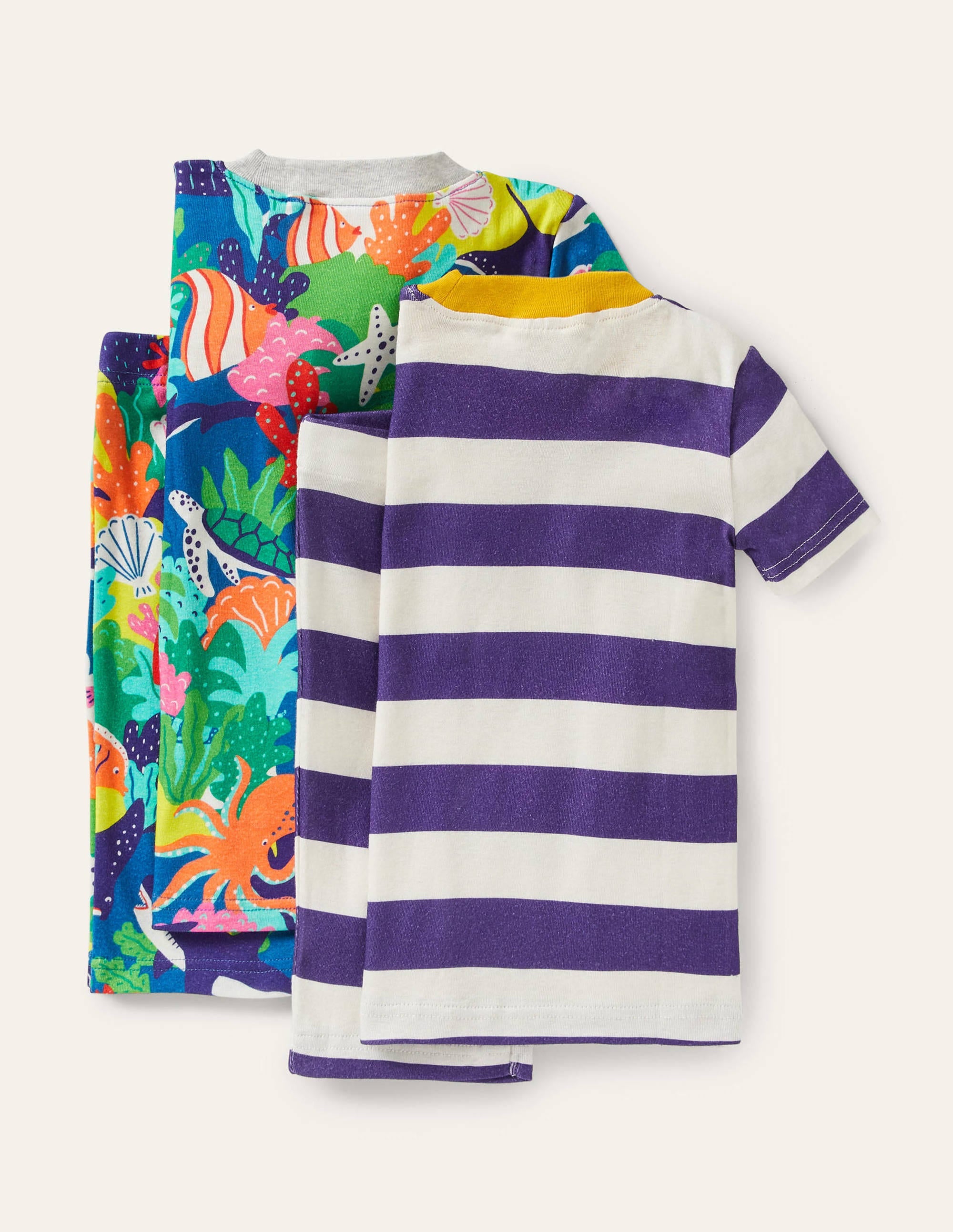 Snug Twin Pack Short Pyjamas-Multi Rainbow Reef - Image 2