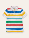 Piqué Polo Shirt-Multi Rainbow Stripe