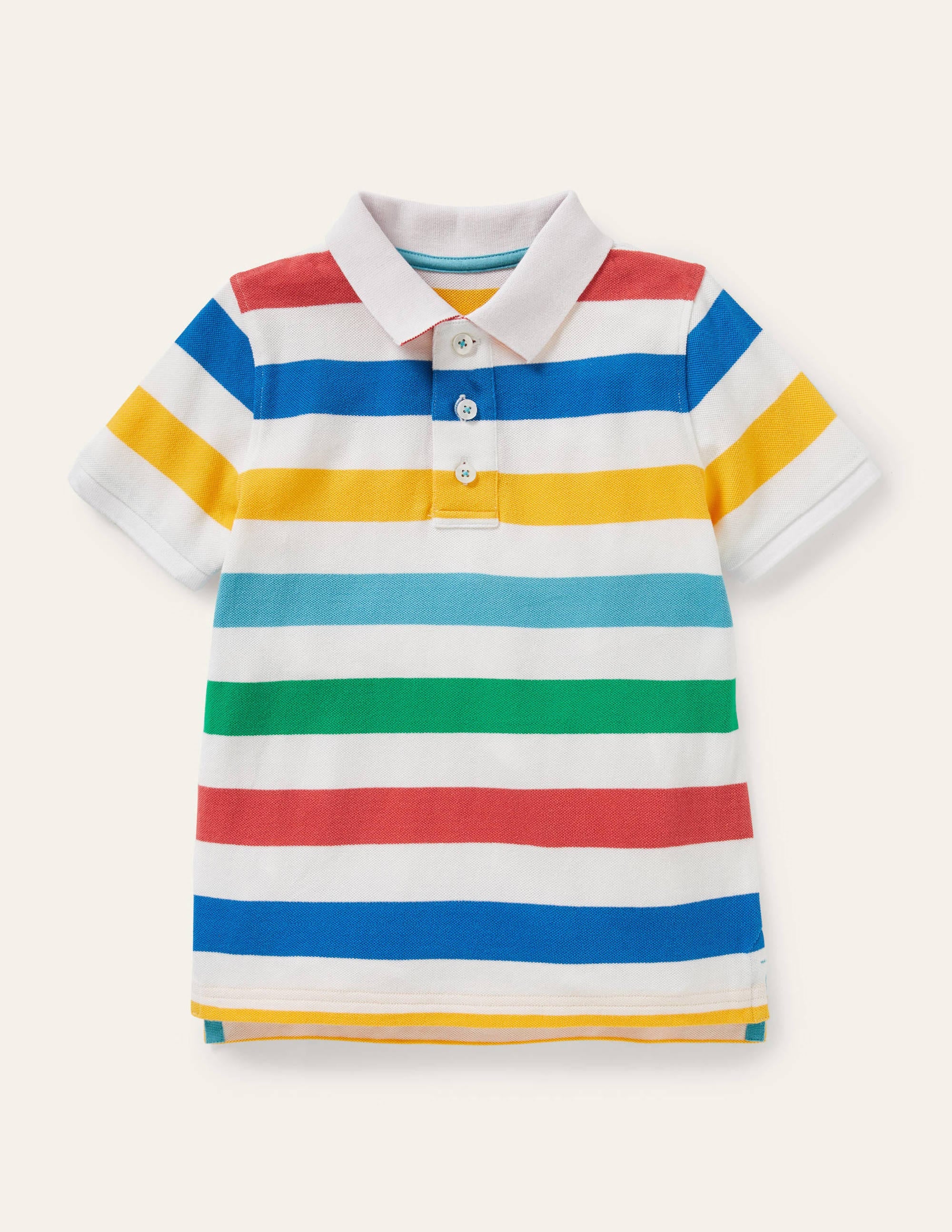 Piqué Polo Shirt-Multi Rainbow Stripe - Image 1