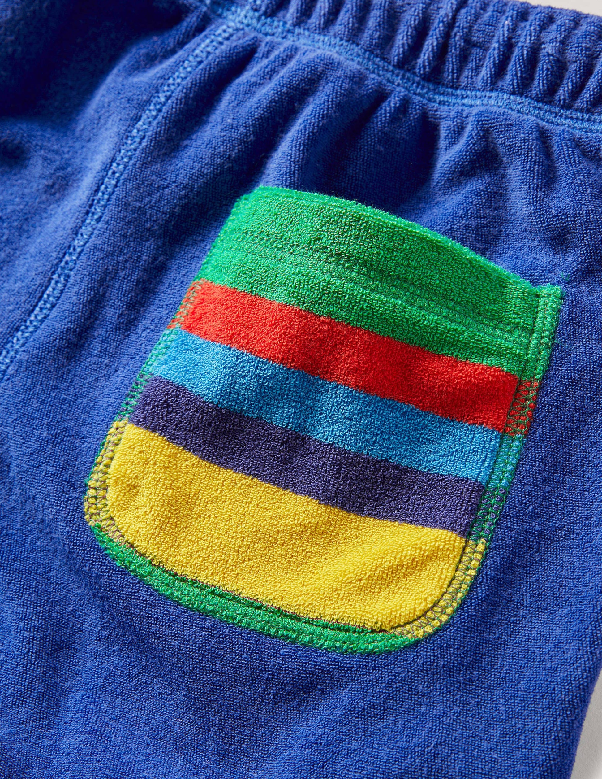 Towelling Sweatshorts-Blue Wave Rainbow-3