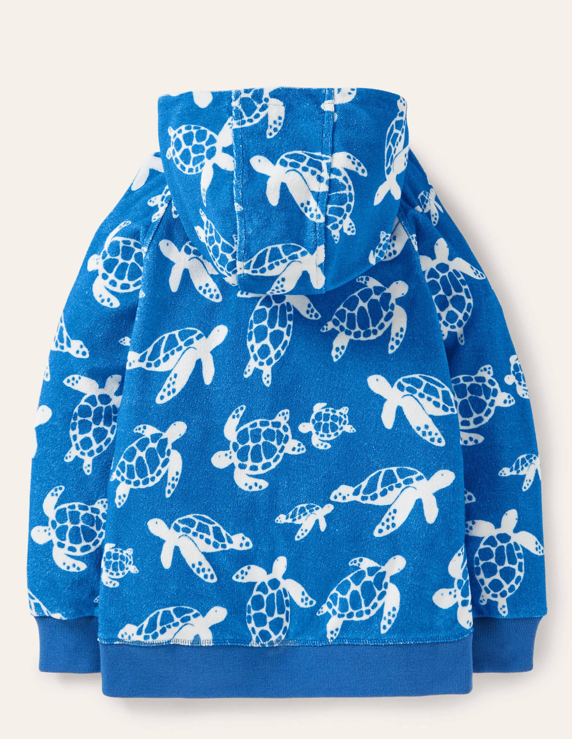 Towelling Zip-through Hoodie-Moroccan Blue Turtle - Image 2