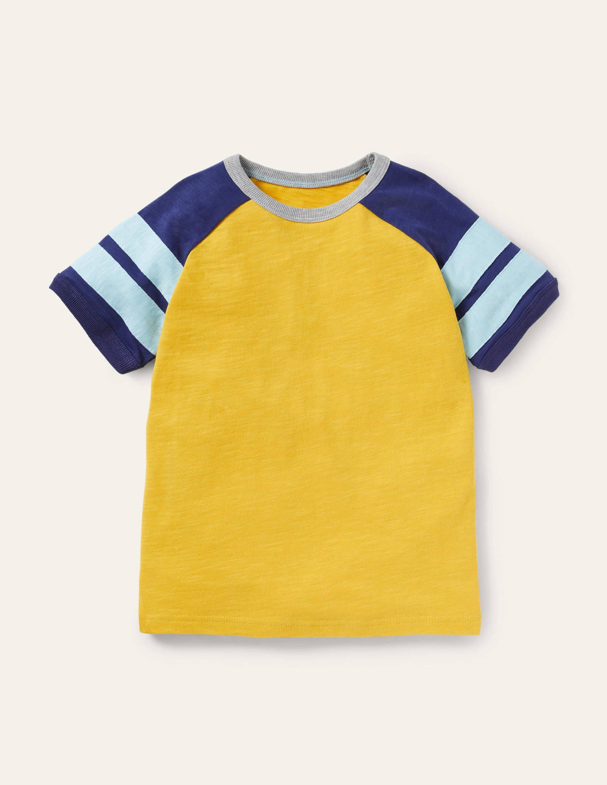 Colourblock Raglan T-shirt-Daffodil Yellow/Starboard Blue-1