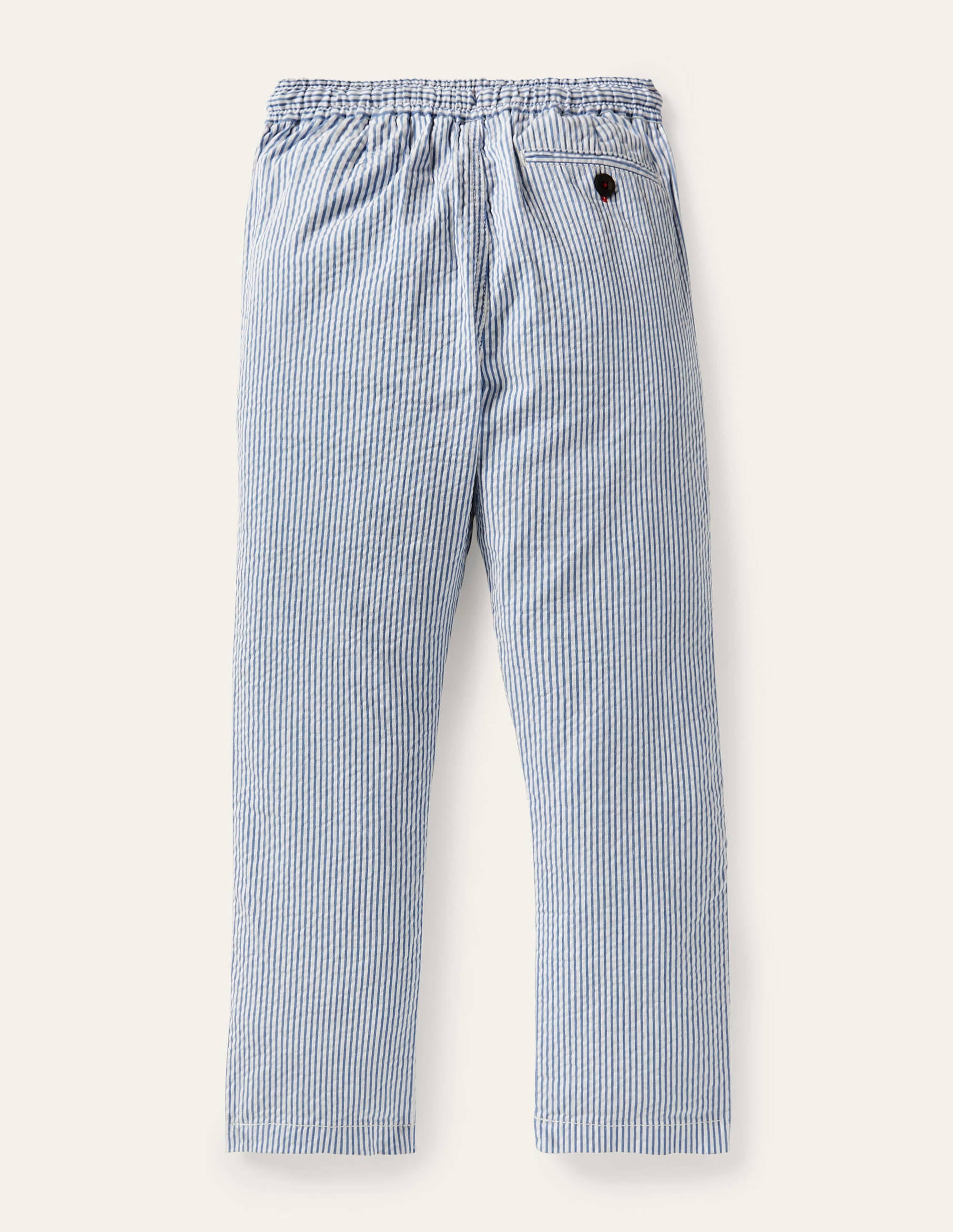 Lightweight Pull-on Trousers-Bright Marina Blue Ticking - Image 2