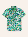 Holiday Cotton Linen Shirt-Multi Jungle Scene