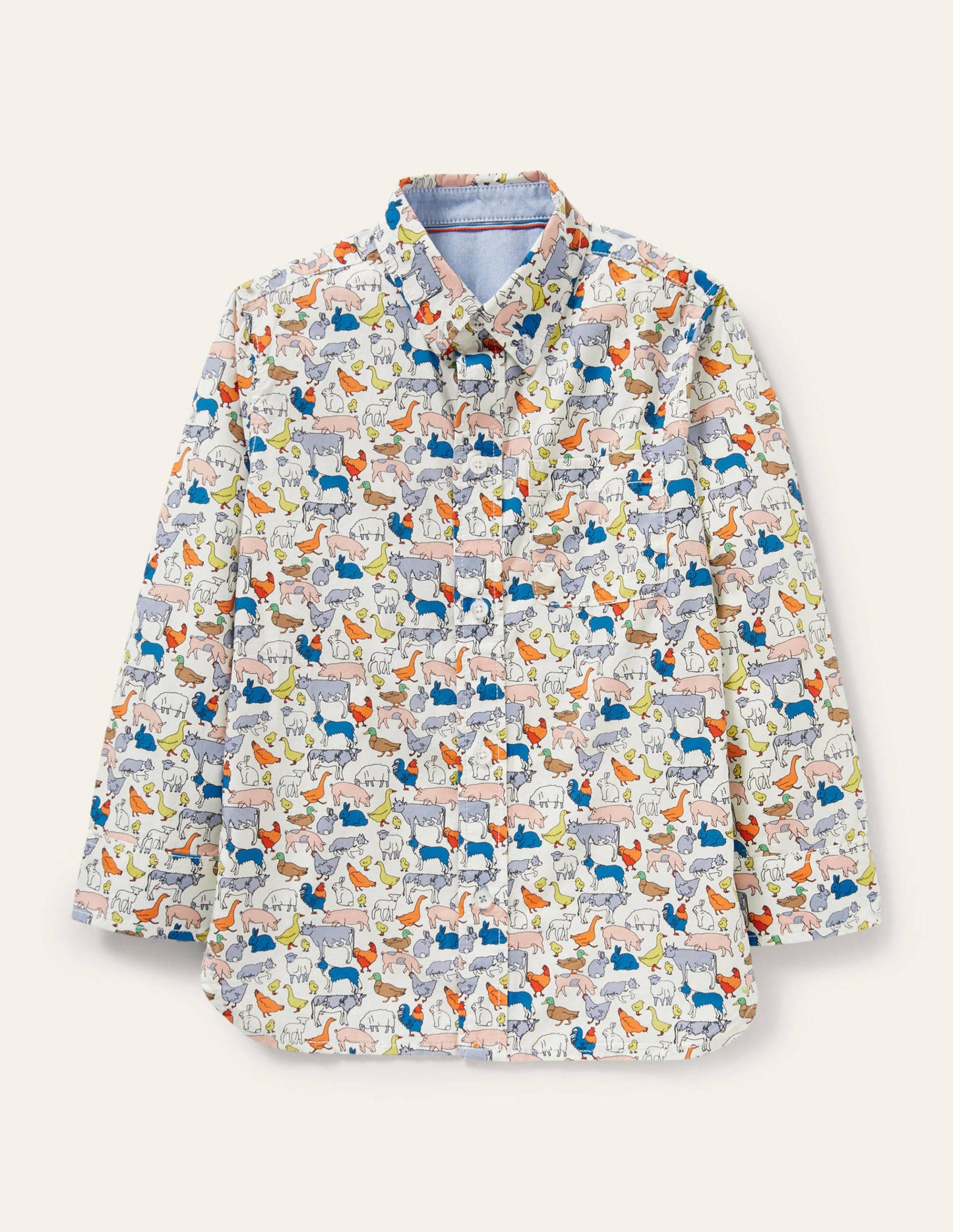 Casual Laundered Shirt-Ivory Farm