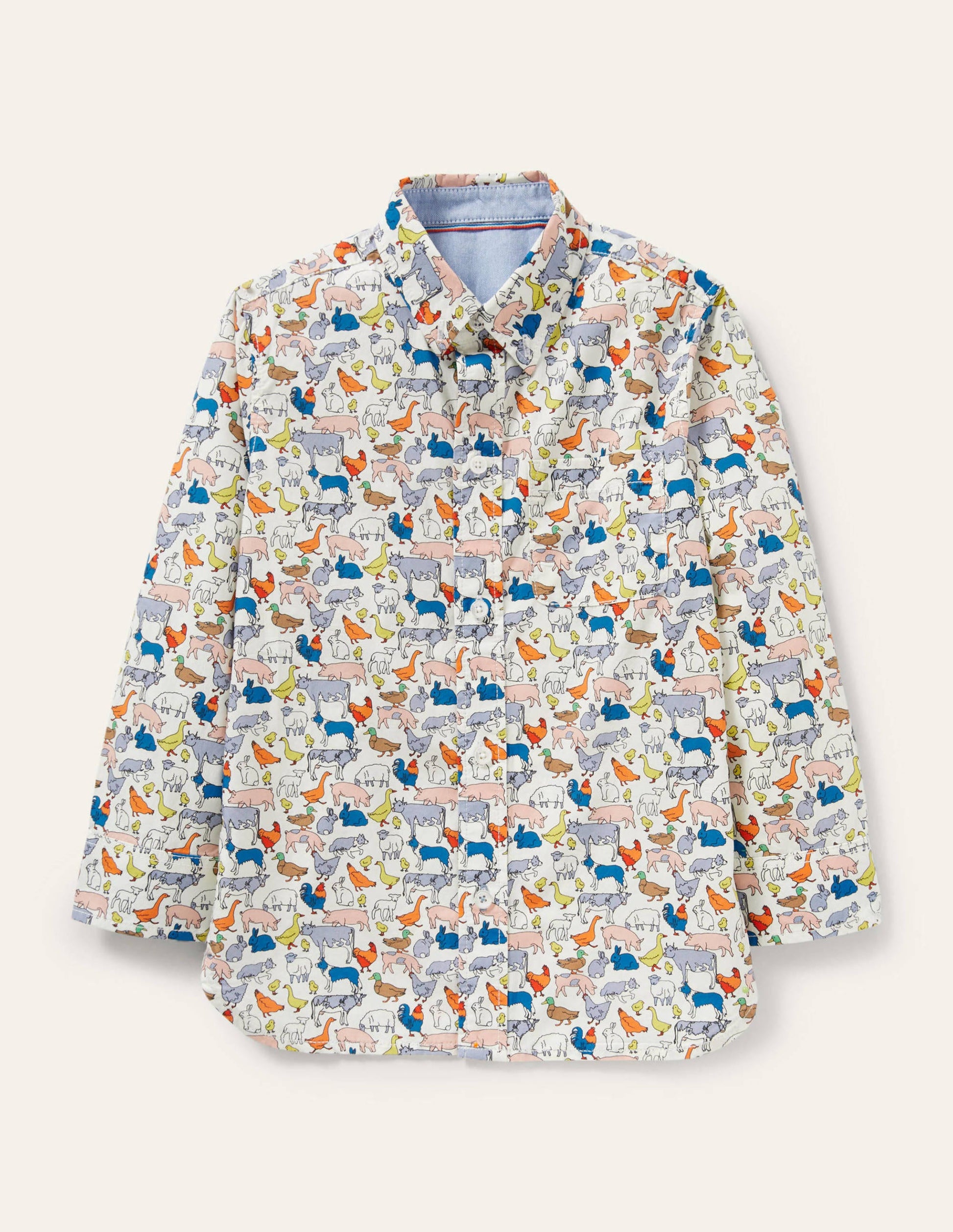 Casual Laundered Shirt-Ivory Farm-1