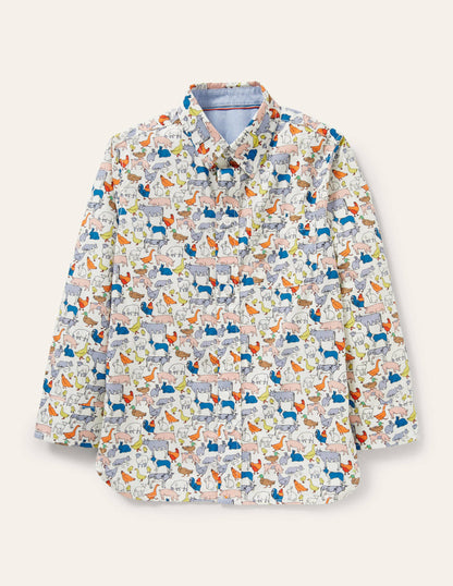 Casual Laundered Shirt-Ivory Farm-1