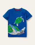 Underwater Animal T-shirt-Blue Wave Turtle