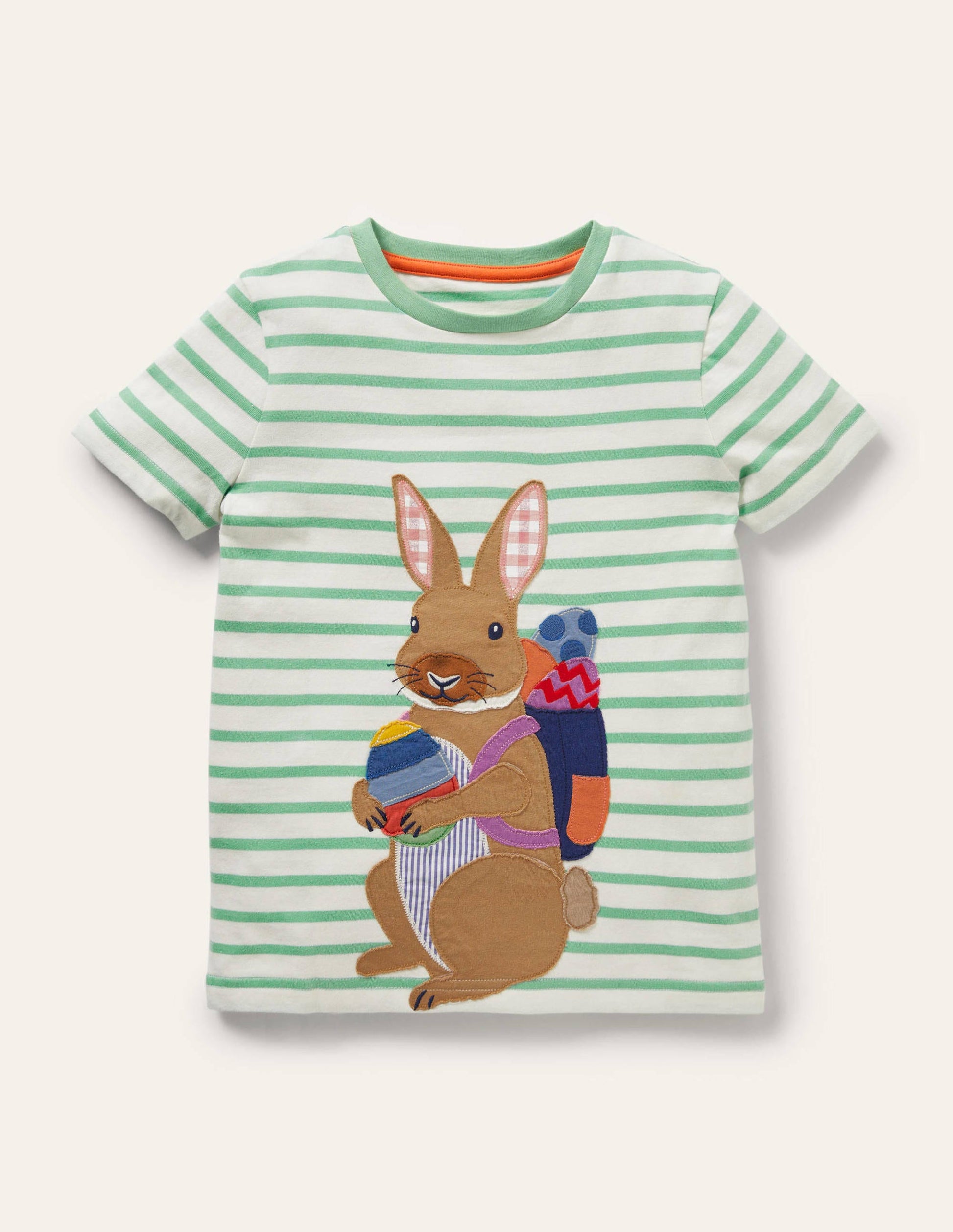 Easter Appliqué T-shirt-Ivory/Aloe Green Bunny-1