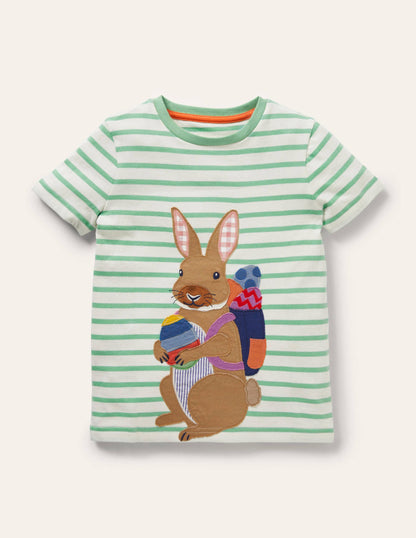 Easter Appliqué T-shirt-Ivory/Aloe Green Bunny-1