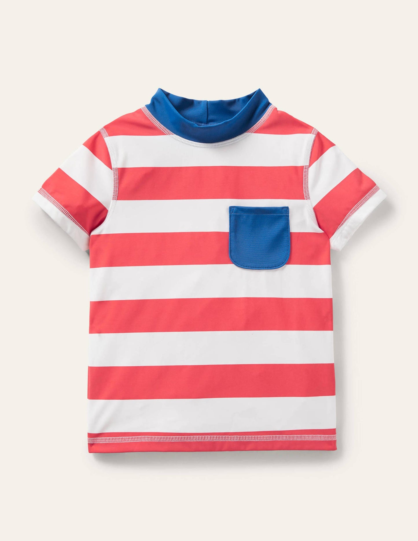 Short Sleeve Rash Vest-Jam/Ivory Stripe