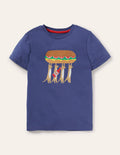 Printed Meerkat T-shirt-Starboard Blue Meerkat