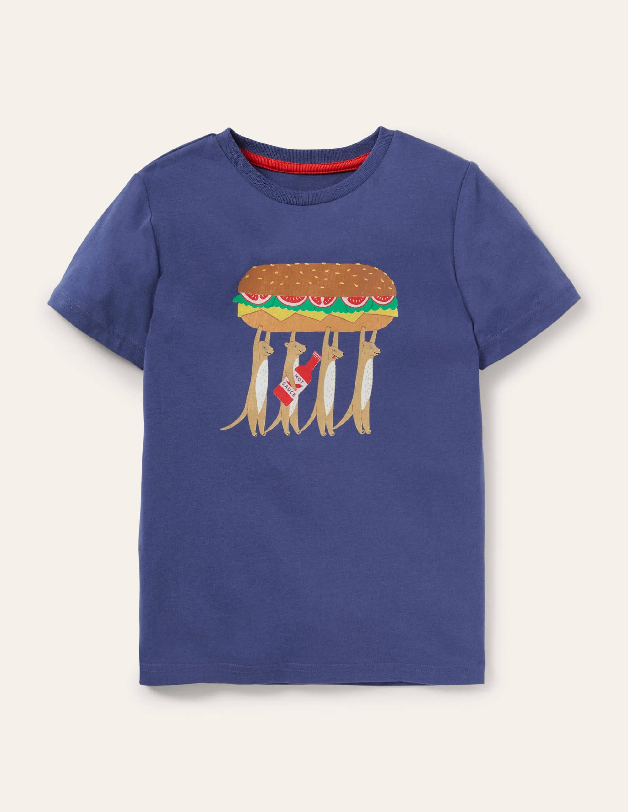 Printed Meerkat T-shirt-Starboard Blue Meerkat - Image 1