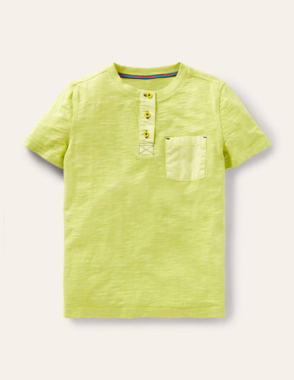 Garment Dye Henley T-shirt-Maximillion Yellow