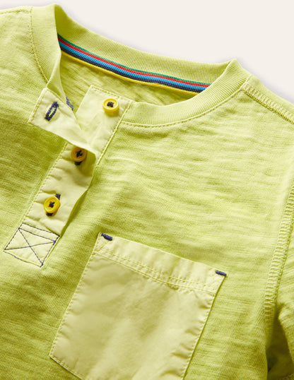 Garment Dye Henley T-shirt-Maximillion Yellow