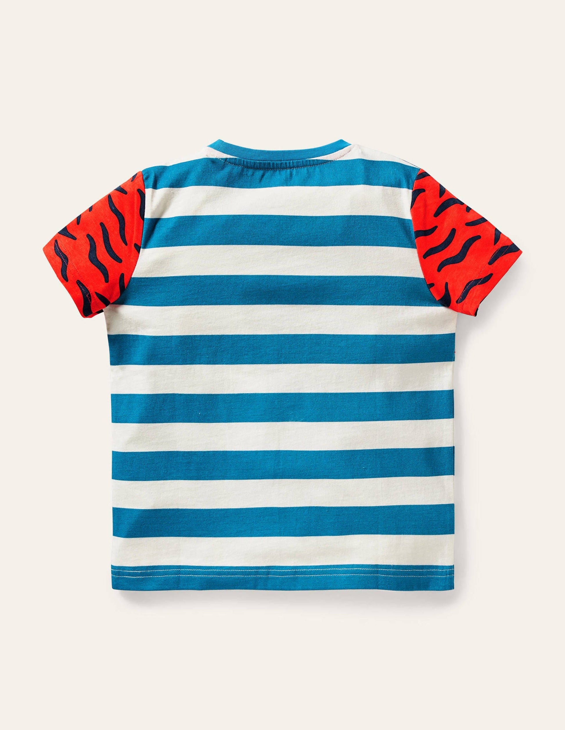 Big Cat Appliqué T-shirt-Moroccan Blue Tigers-2