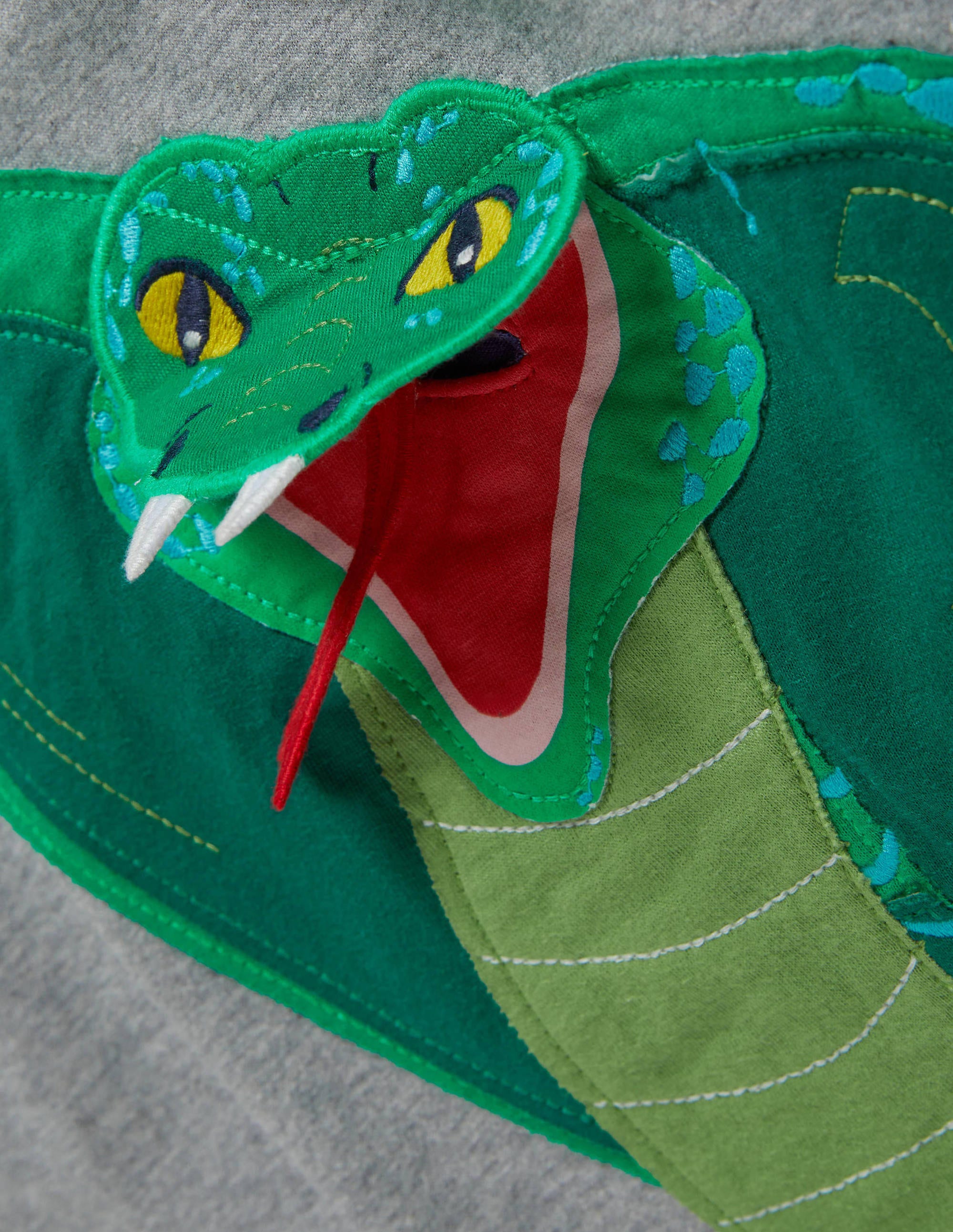 Lift-the-flap Animal T-shirt-Grey Marl Snake - Image 3