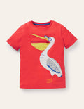 Lift-the-flap Animal T-shirt-Strawberry Tart Red Pelican
