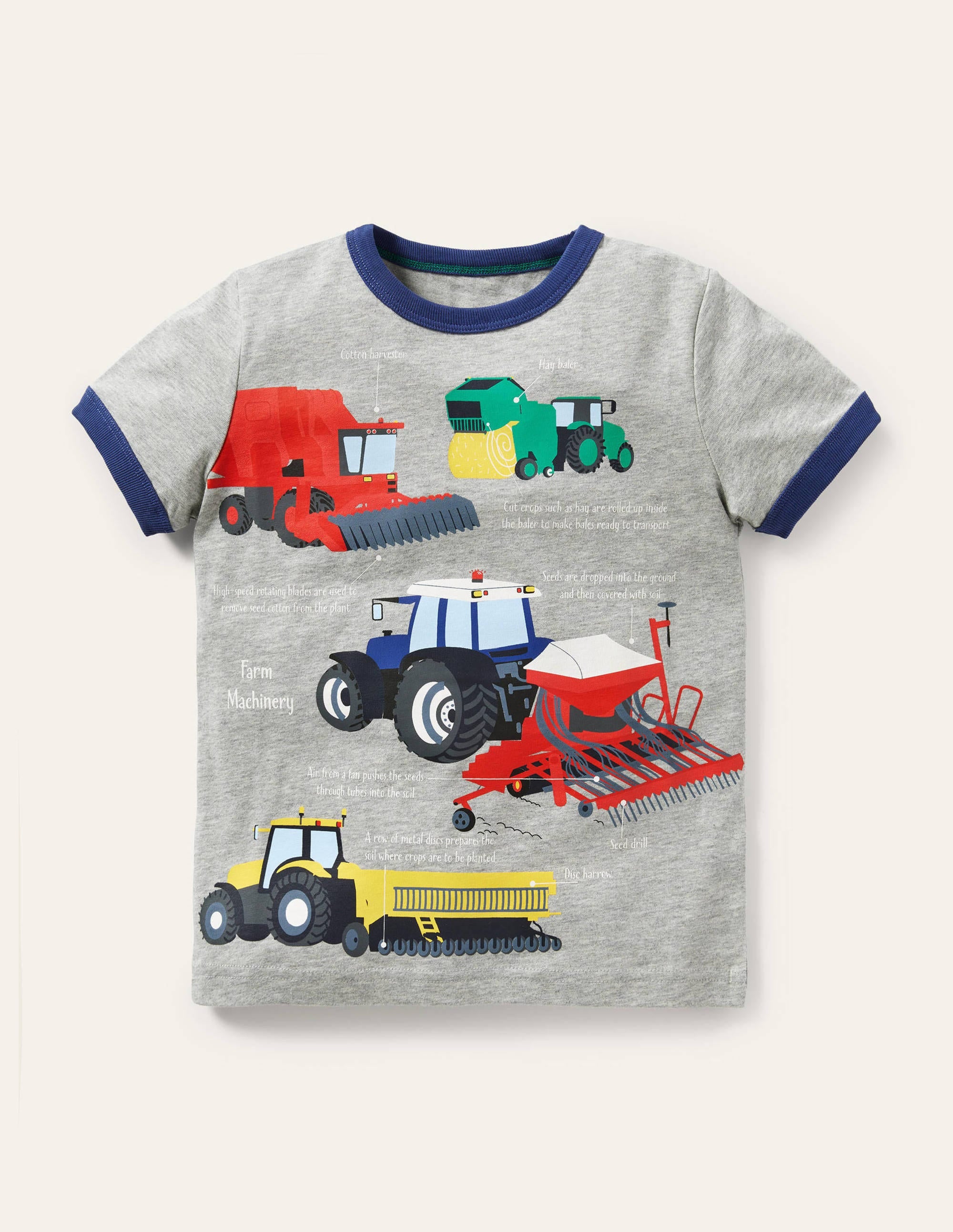 Printed Logo Ringer T-shirt-Grey Marl Diggers - Image 1