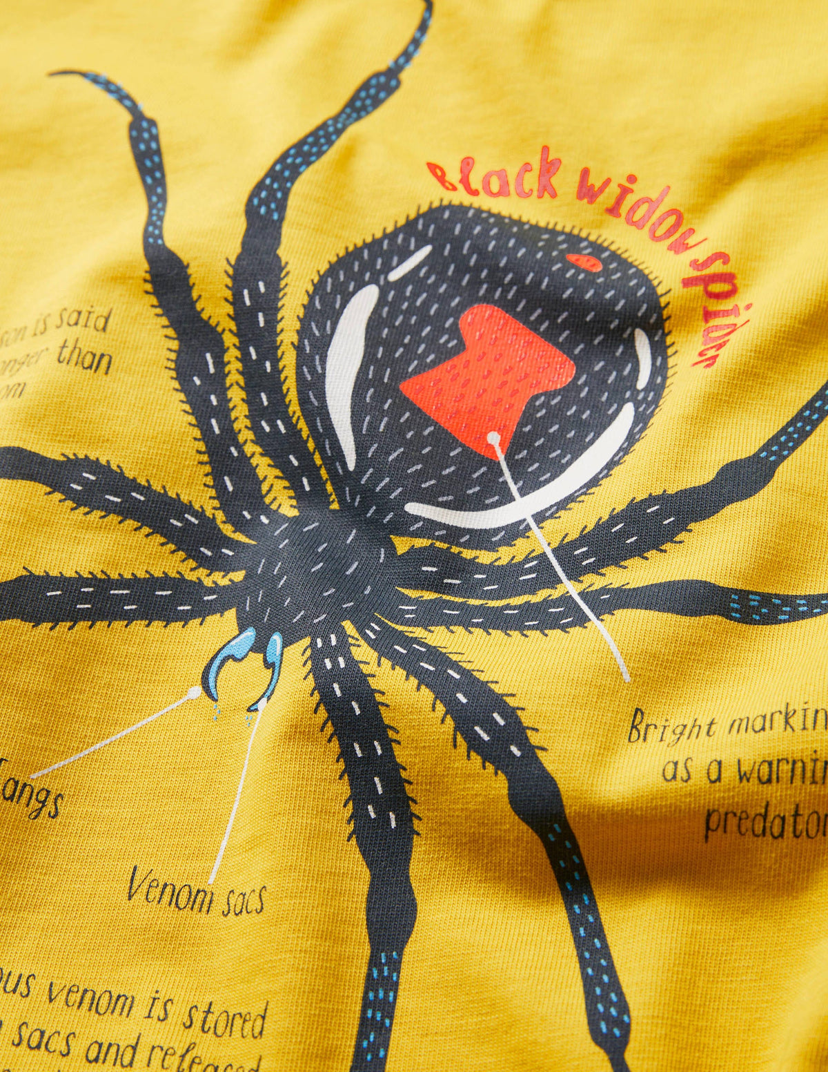 Printed Logo Ringer T-shirt-Daffodil Yellow Spider - Image 3