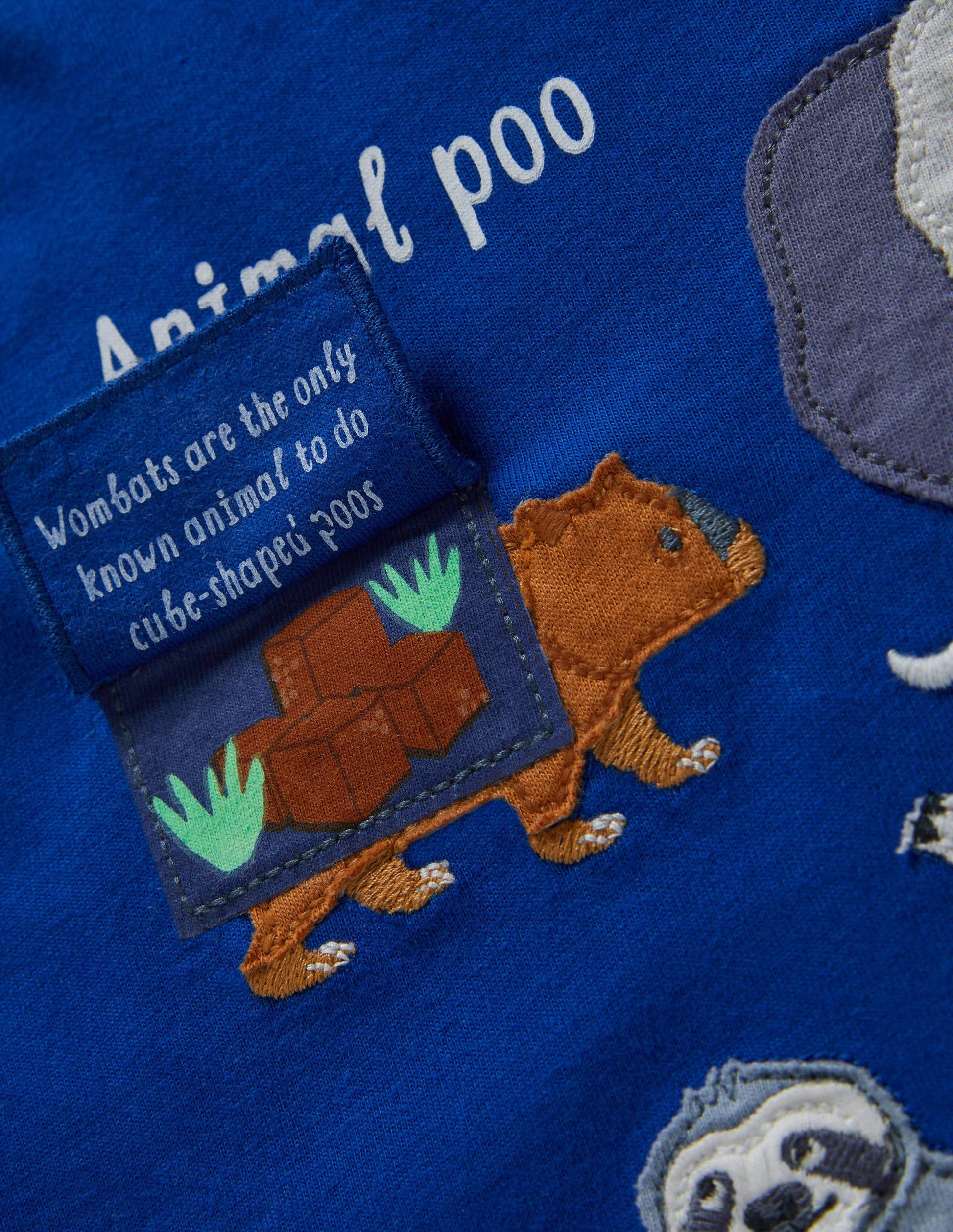Educational Flap T-shirt-Brilliant Blue Animals-3