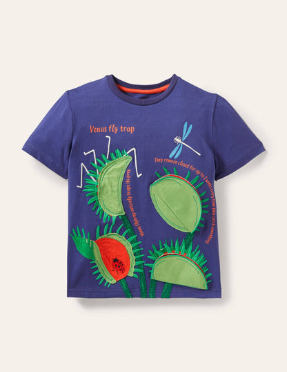 Educational Flap T-shirt-College Navy Venus Fly Trap-1