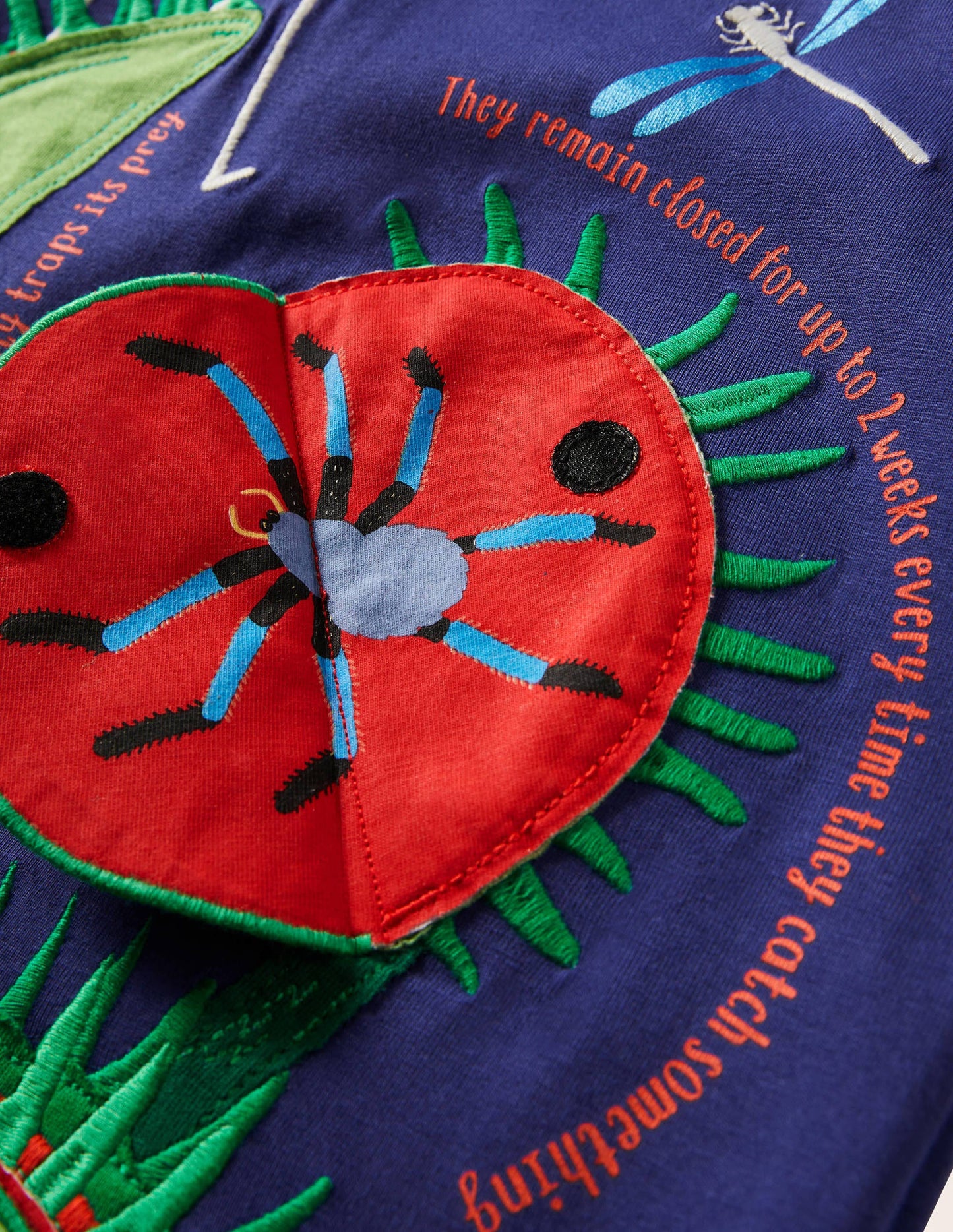 Educational Flap T-shirt-College Navy Venus Fly Trap