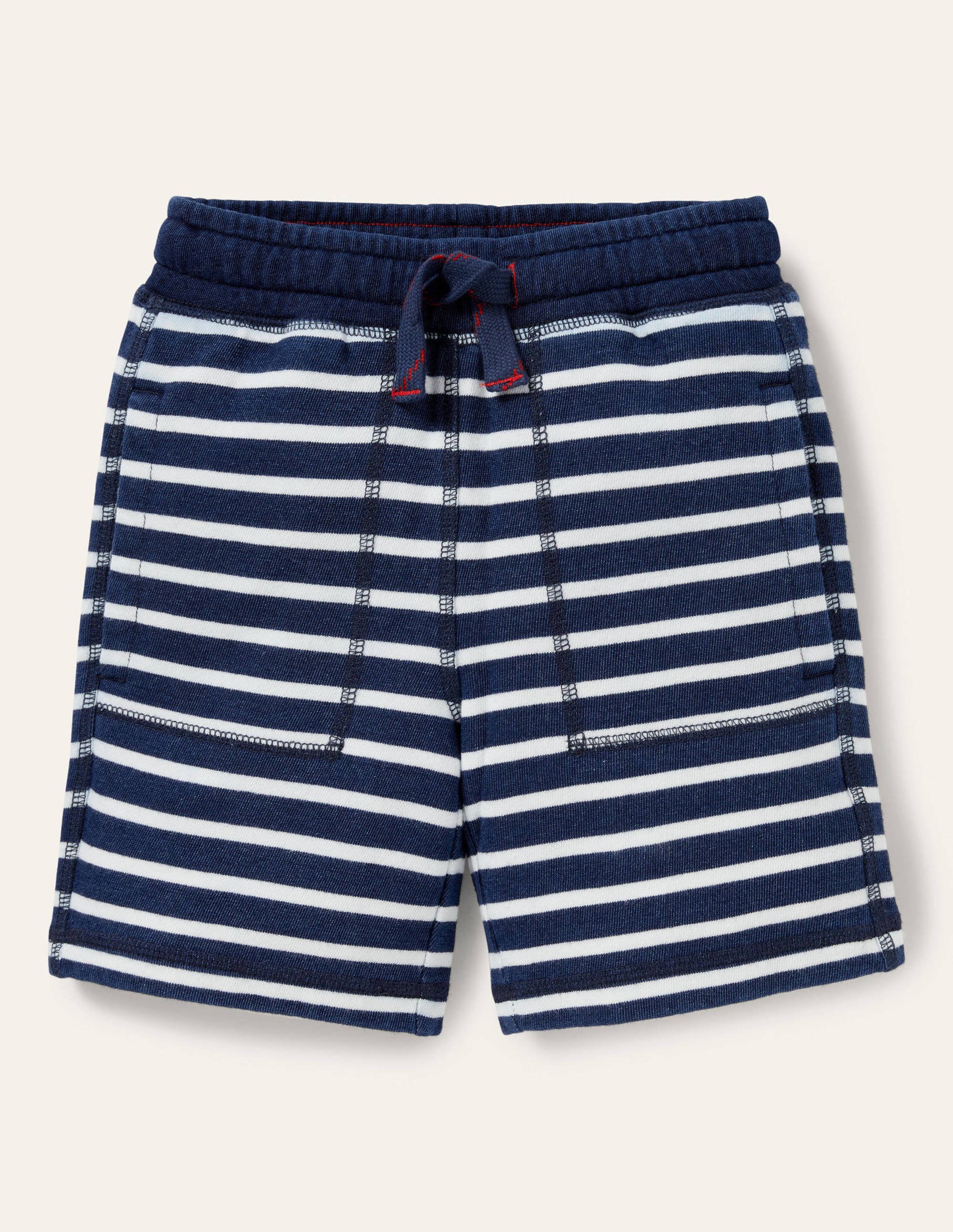 Striped Indigo Sweatshorts-Indigo/Ivory - Image 1