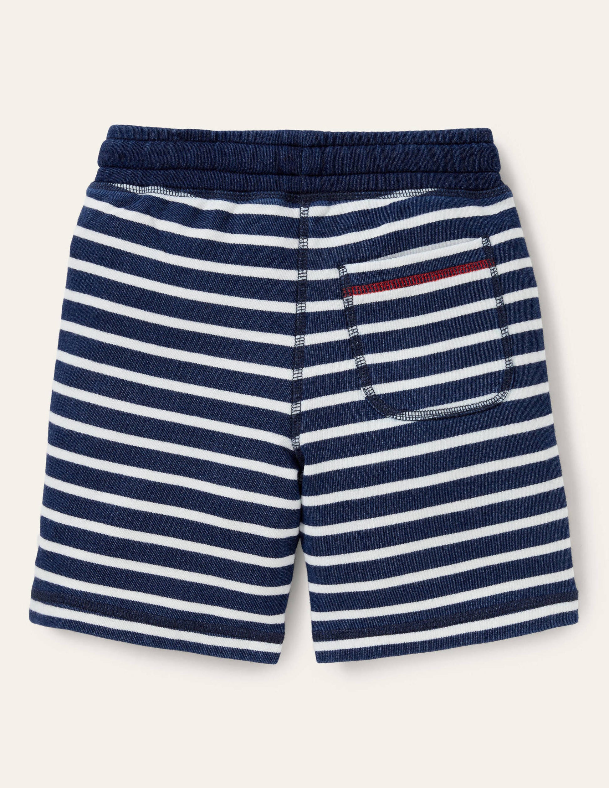 Striped Indigo Sweatshorts-Indigo/Ivory-2