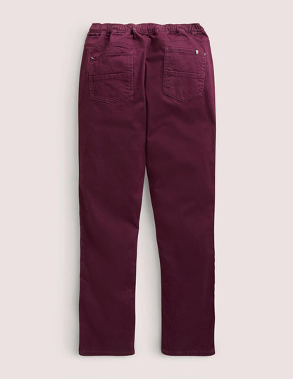 Relaxed Slim Pull-on Trousers-Berry Purple-2