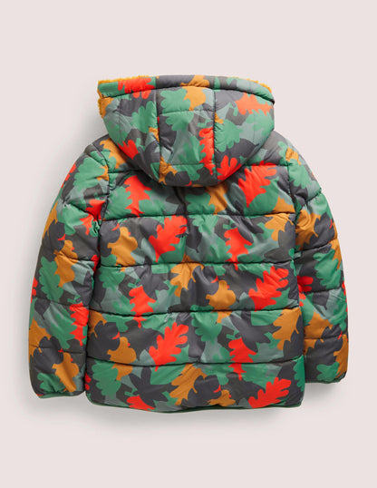 Autumn Leaf Reversible Teddy Puffer Jacket-Rosemary Autumn Leaf Camo-2